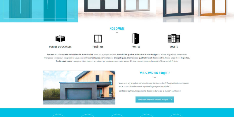 Maquette accueil site optifen