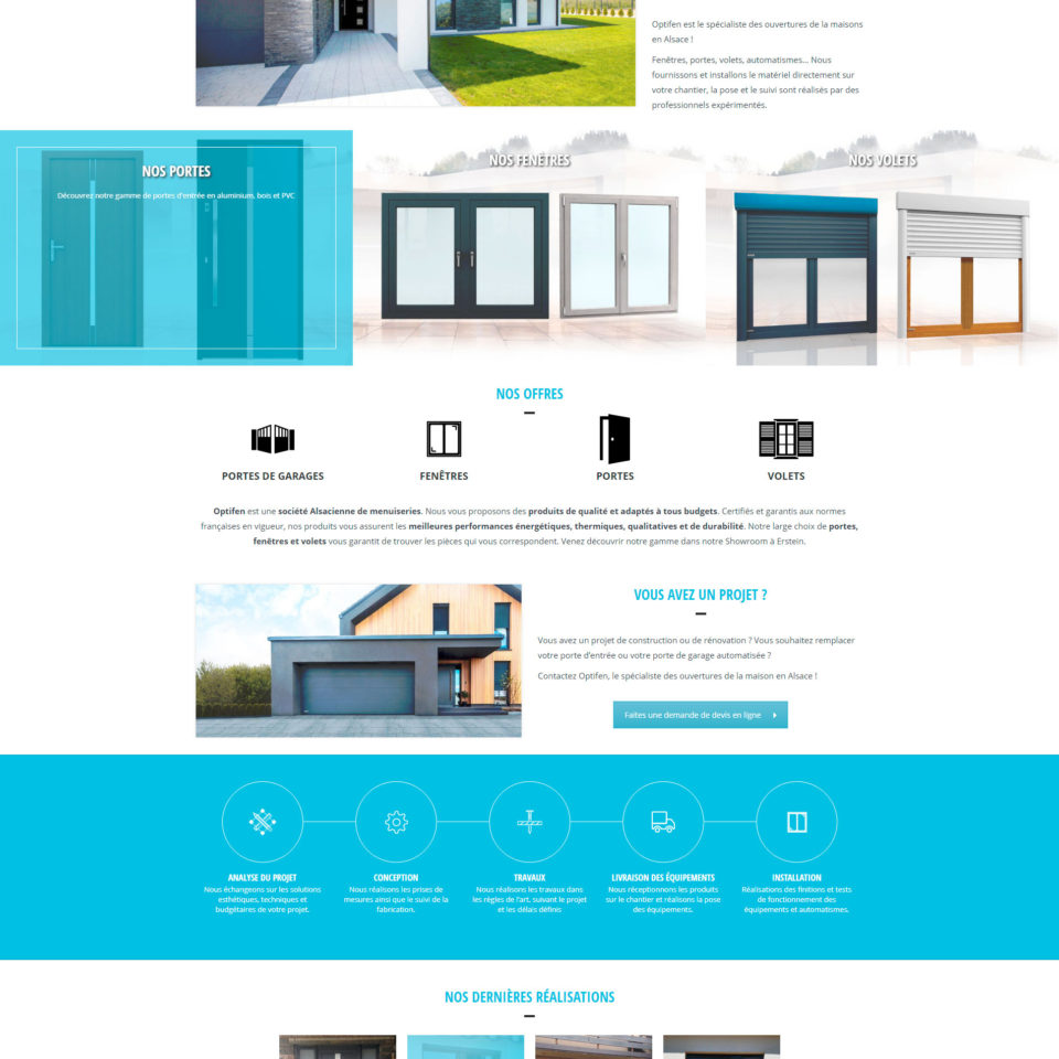 Maquette accueil site optifen